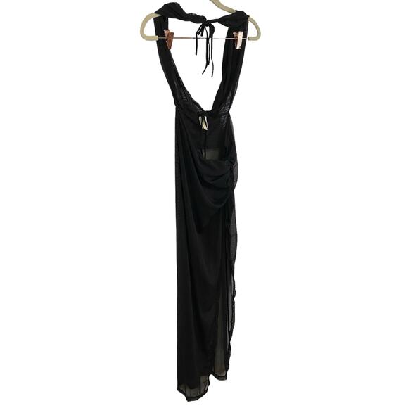 Revolve Lovewave Halter Neck Mesh Maxi Dress Swim Coverup Side Slit Size Small - Picture 7 of 7